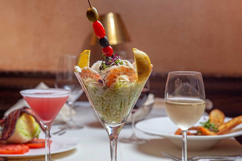 Jumbo shrimp cocktail appetizer